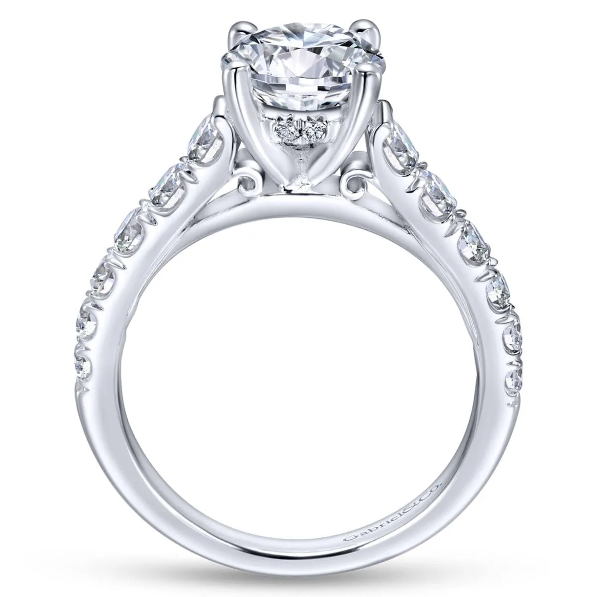 Mounting Only, 14K White Gold Diamond Engagement Ring