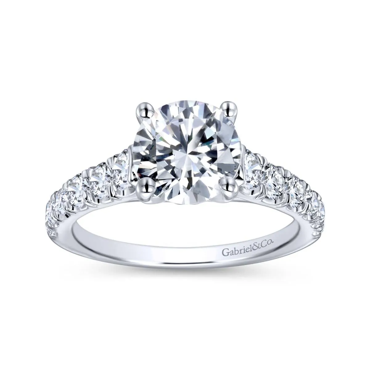 Mounting Only, 14K White Gold Diamond Engagement Ring