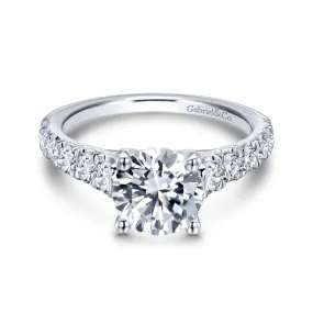 Mounting Only, 14K White Gold Diamond Engagement Ring