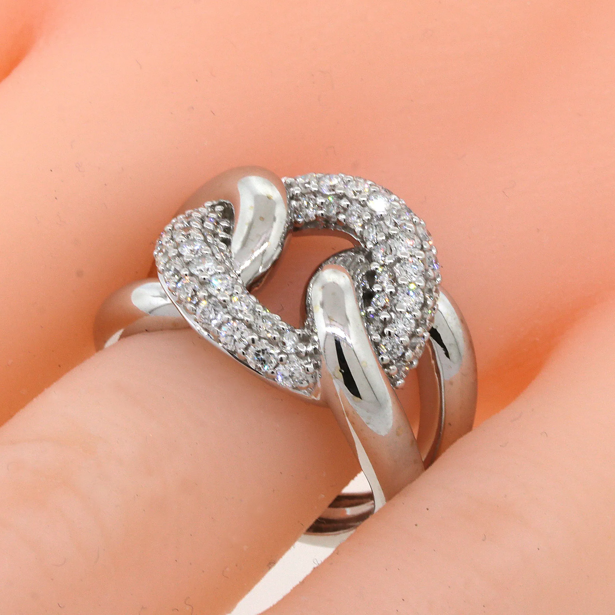 Pave Diamond Knot Ring in 14k Gold