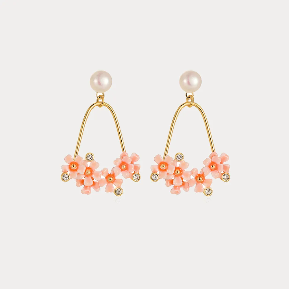 Pink Verbena Earrings