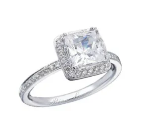 Platinum Princess Cut Diamond In Micro-Pave Setting