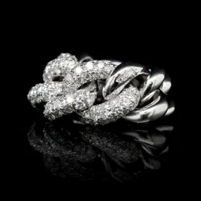 Pomellato 18K White Gold Estate Diamond Link Ring