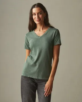 Premium Slub V-Neck Tee - Dusty Cactus