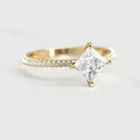 Princess Full Pave Tapered Diamond Ring