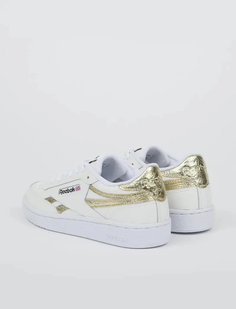 Reebok Womens Club C Revenge Trainer White / Gold Mt / White