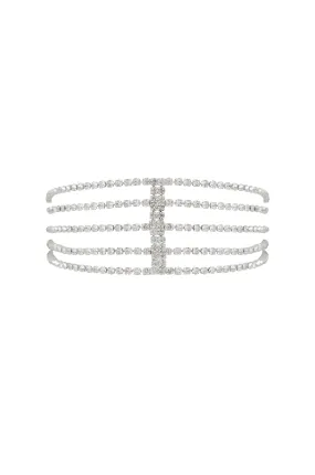 Rhinestone Multi-Chain Headband in Silver