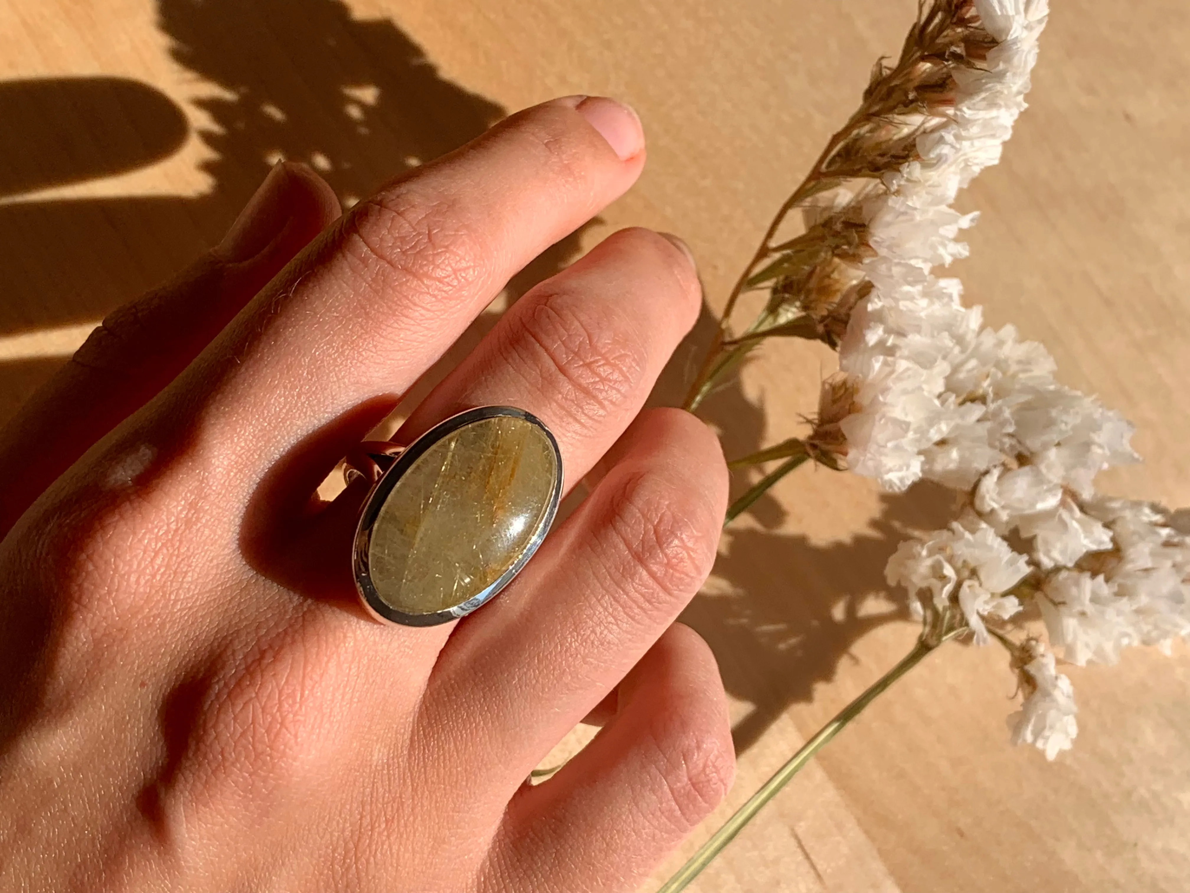 Rutilated Quartz Ariel Ring - Reg. Oval