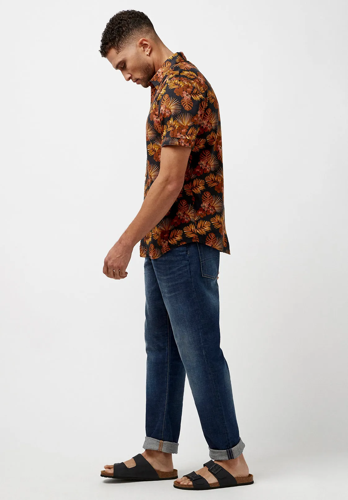 Short Sleeves Slim Simad Print Shirt - BM23916