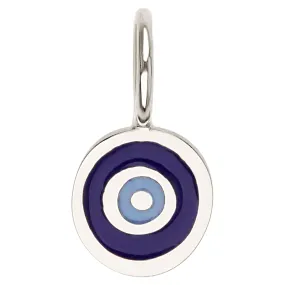 Silver Enamel Evil Eye Charm