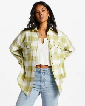 So Stoked Long Sleeve Flannel Shirt - Willow