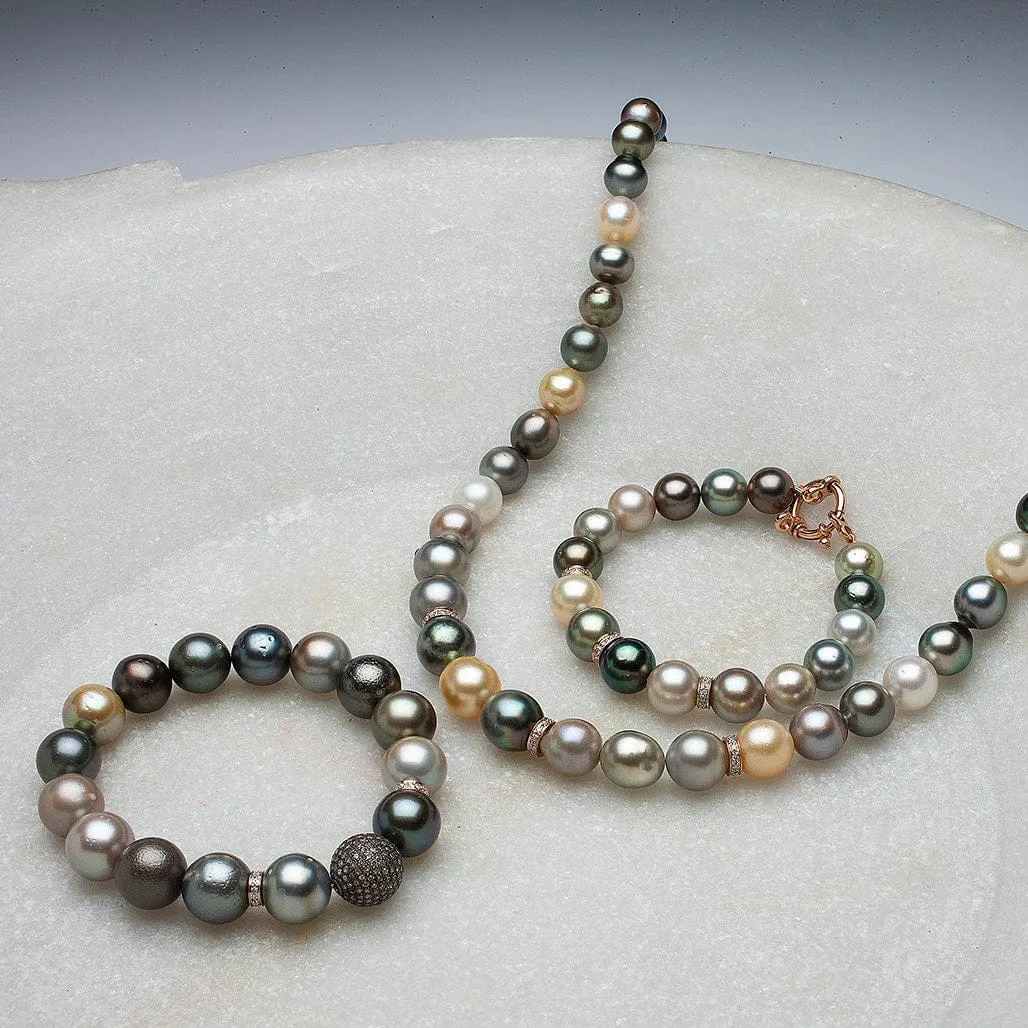 Tahitian Pearl Bracelet with Diamonds