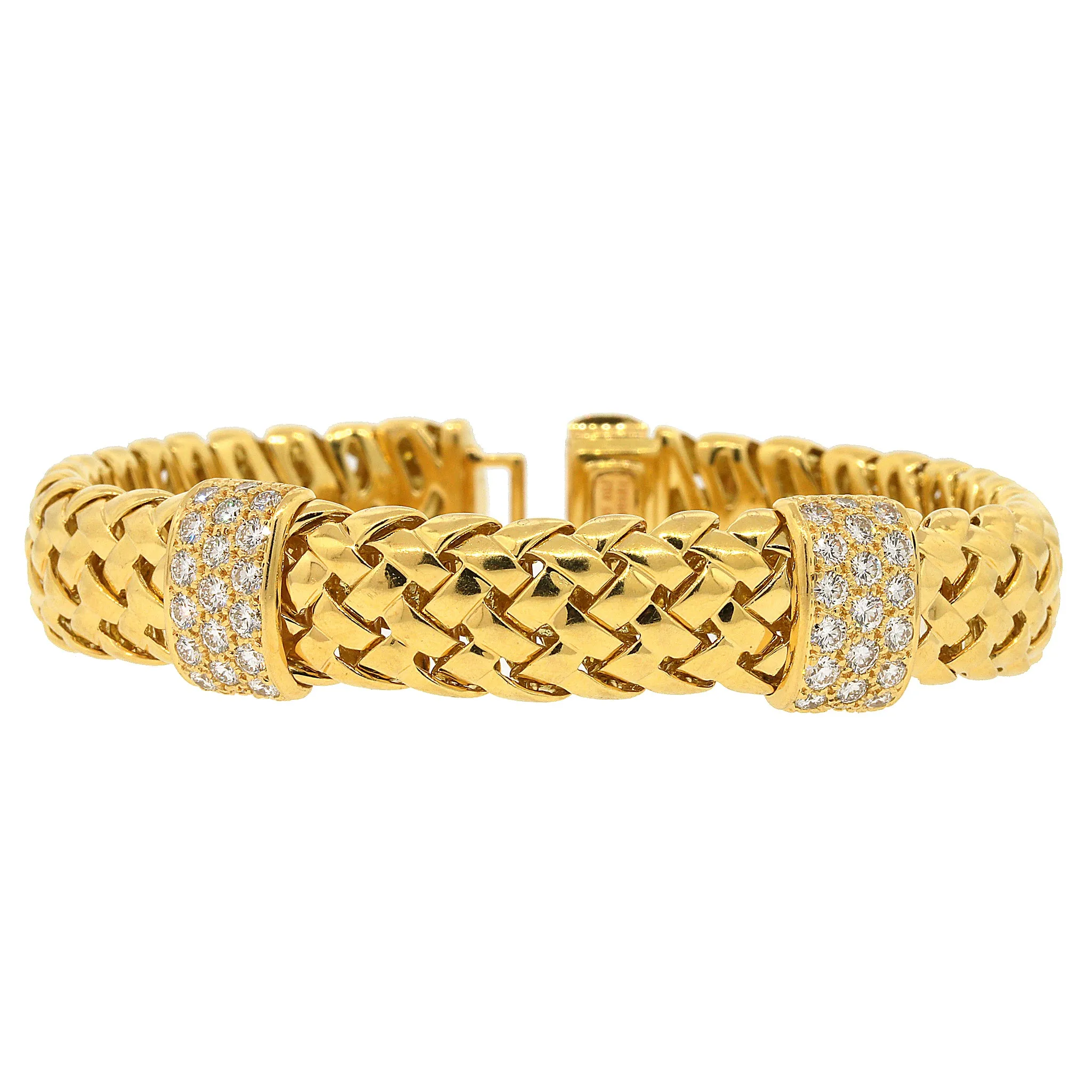 Tiffany & Co. Vannerie Woven Link Diamond Bracelet