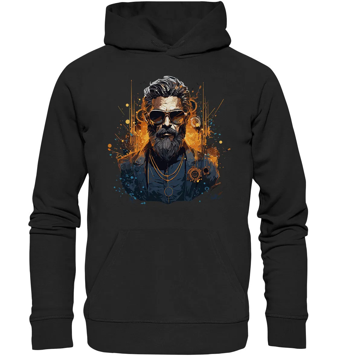 Unisex Bio-Hoodie mit Gentleman Motiv "Serious Beard"