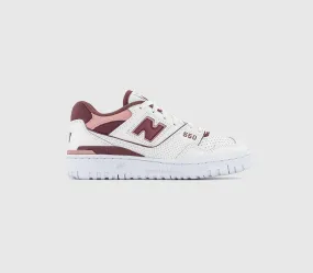 Womens New Balance BB550 Trainers Sea Salt Pink Red